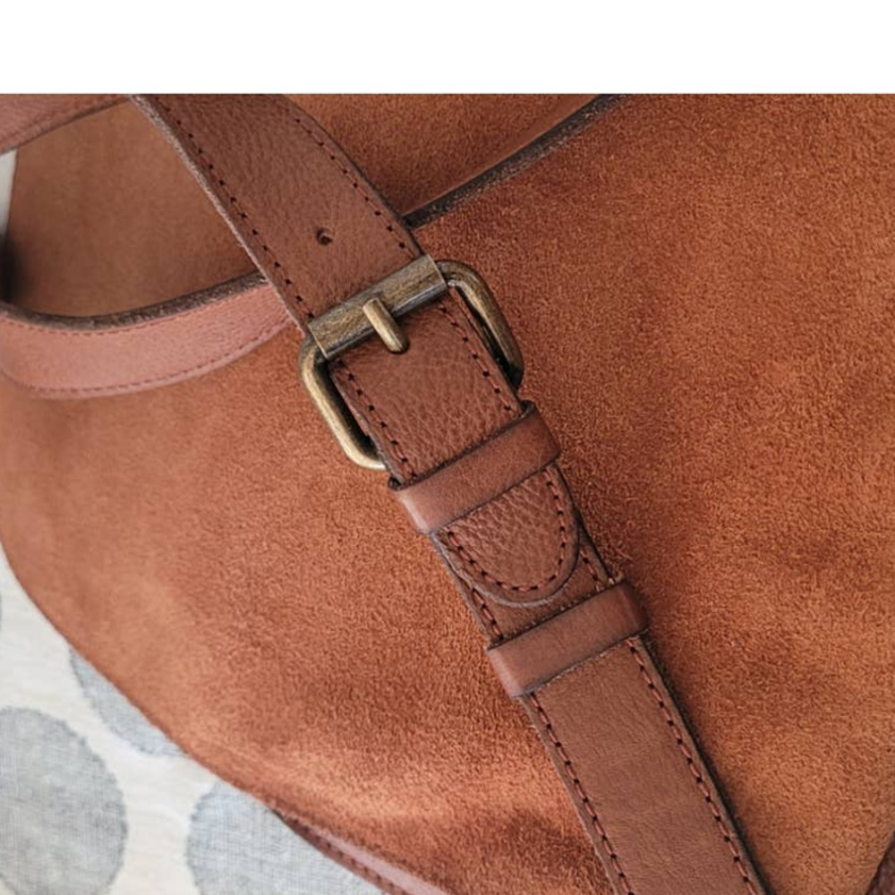 Patricia Nash Postiano Square Heritage Tan Leather Shoulder Bag - Picture 2 of 8